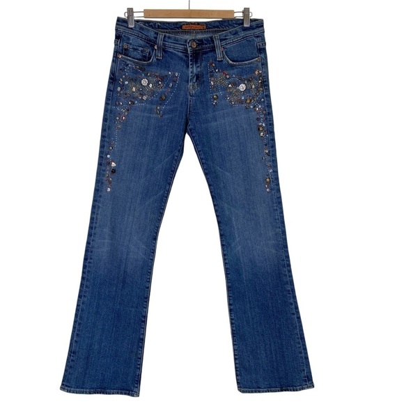 Vertigo Paris Denim - VERTIGO Paris Y2K Bootcut Bling Jeans Heavily Beaded Low Rise Stage Western
